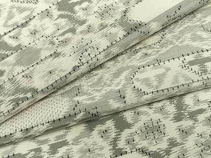 平和屋着物▽本場大島紬 白大島 単衣 霞取り文 正絹 逸品 AABB2343fy