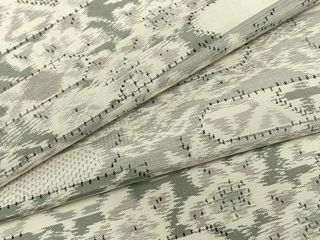 平和屋着物▽本場大島紬 白大島 単衣 霞取り文 正絹 逸品 AABB2343fy