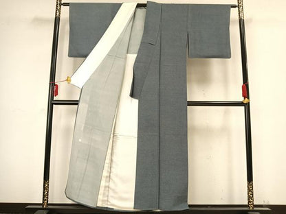 平和屋着物▽無形文化財 小紋師 内田秀一 江戸小紋 単衣 行儀 正絹 逸品 AABB2345fy