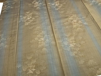平和屋着物▽本場大島紬 単衣 風景文 さが美扱い 正絹 逸品 未使用 AABB2349fy