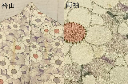 平和屋着物▽上質な小紋 単衣 辻が花 金彩 正絹 逸品 AABB2351fy