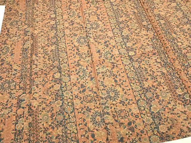 平和屋着物▽上質な小紋 単衣 草花間道 正絹 逸品 AABB2352fy