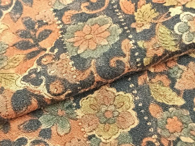 平和屋着物▽上質な小紋 単衣 草花間道 正絹 逸品 AABB2352fy
