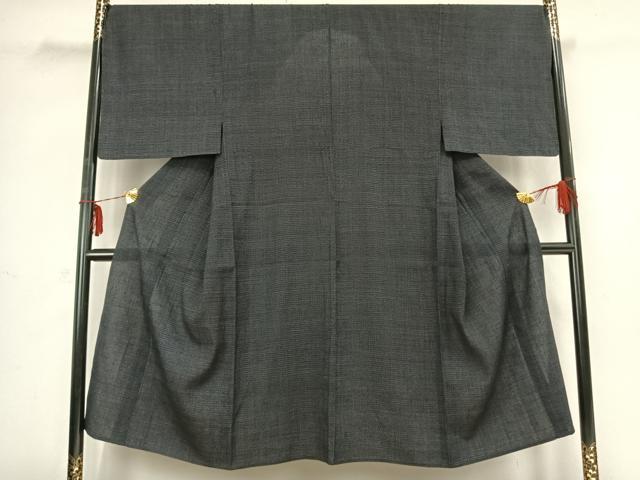 平和屋着物▽男性 結城紬 単衣 80亀甲 総詰め 正絹 逸品 AABB2356fy