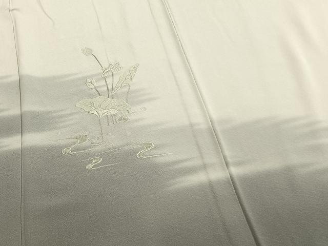 平和屋着物▽訪問着 単衣 刺繍 草花文 暈し染め 正絹 逸品 AABB2364fy