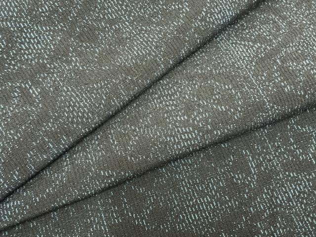 平和屋着物▽上質な紬 単衣 幾何学文様 反端付き 正絹 逸品 未使用 AABB2365fy