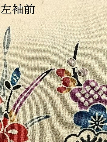 平和屋着物▽上質な小紋 単衣 型染め 風景草花文 正絹 逸品 AABB2366fy
