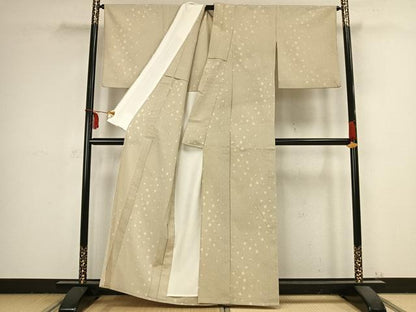 平和屋着物▽本塩沢　単衣　散らし文　正絹　逸品　AABB2368fy