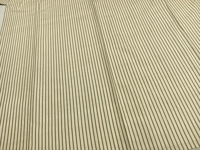平和屋着物▽上質な紬 単衣 縞 正絹 逸品 AABB2369fy