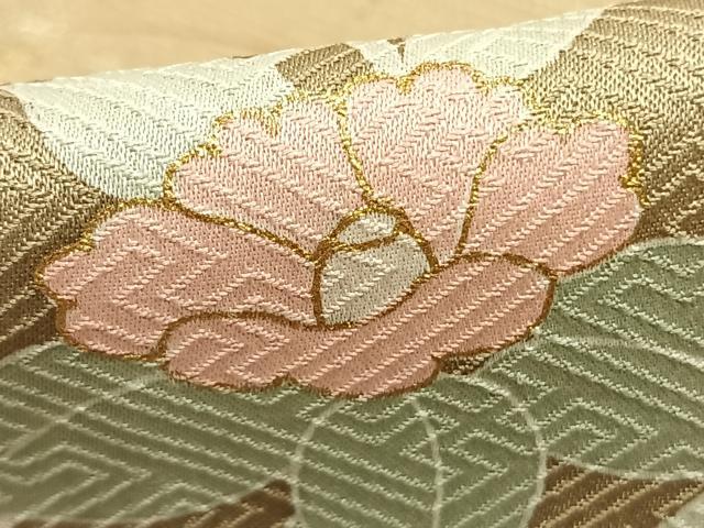平和屋着物▽訪問着 単衣 草花文 暈し染め 金彩 ロング丈 正絹 逸品 AABB2376fy