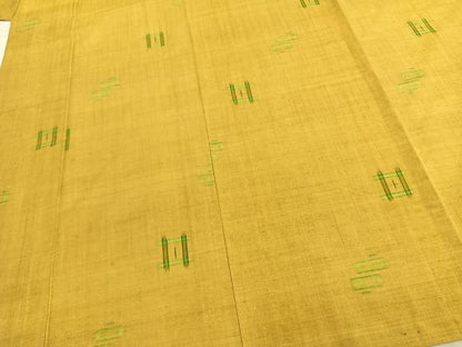 平和屋着物▽上質な紬 単衣 絣柄 正絹 逸品 AABB2377fy