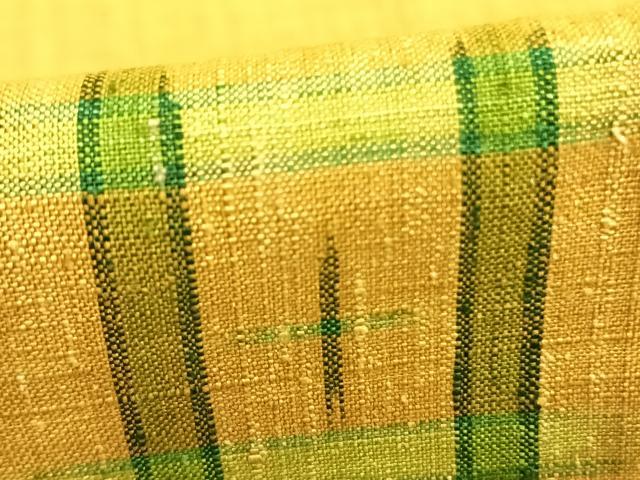 平和屋着物▽上質な紬 単衣 絣柄 正絹 逸品 AABB2377fy