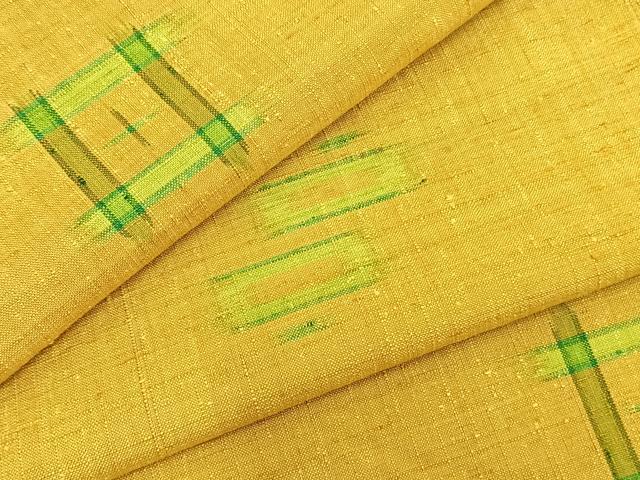 平和屋着物▽上質な紬 単衣 絣柄 正絹 逸品 AABB2377fy