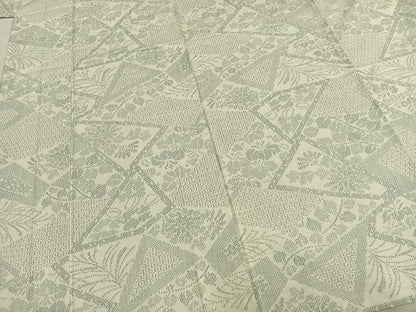 平和屋着物▽上質な紬 単衣 切嵌花文 正絹 逸品 AABB2378fy