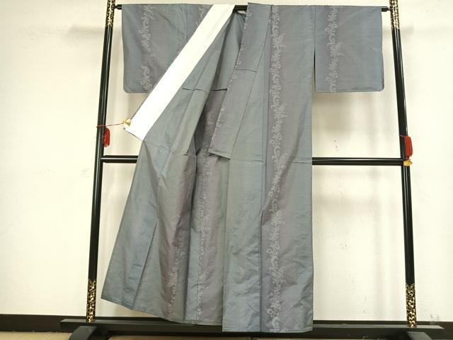 平和屋着物▽本場大島紬 単衣 草花間道 大島紬美幸謹製 証紙付き 正絹 逸品 未使用 AABB2385fy
