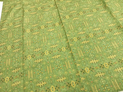 平和屋着物▽上質な紬 単衣 幾何学文様 正絹 逸品 AABB2390fy