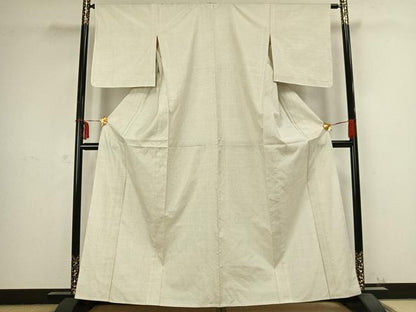 平和屋着物▽本場大島紬 白大島 単衣 三山千力作 証紙付き 正絹 逸品 AABB2391fy