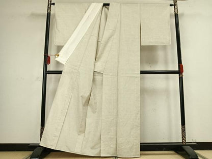 平和屋着物▽本場大島紬 白大島 単衣 三山千力作 証紙付き 正絹 逸品 AABB2391fy