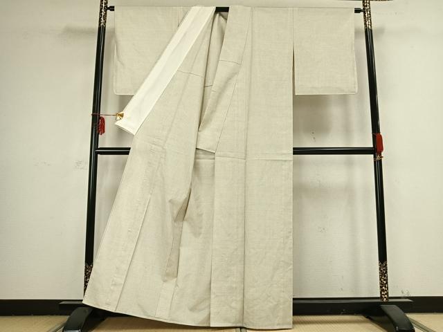 平和屋着物▽本場大島紬 白大島 単衣 三山千力作 証紙付き 正絹 逸品 AABB2391fy