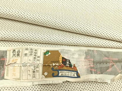 平和屋着物▽本場大島紬 白大島 単衣 三山千力作 証紙付き 正絹 逸品 AABB2391fy