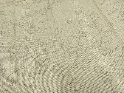 平和屋着物▽訪問着 単衣 お召地 蔦の葉文 正絹 逸品 AABB2397fy