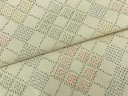 平和屋着物▽上質な紬 単衣 菱文 正絹 逸品 AABB2399fy