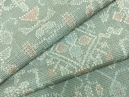平和屋着物▽本塩沢 単衣 幾何学花文 正絹 逸品 AABB2403fy