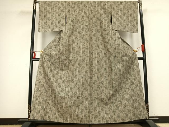 平和屋着物▽上質な紬 単衣 花間道 正絹 逸品 AABB2409fy