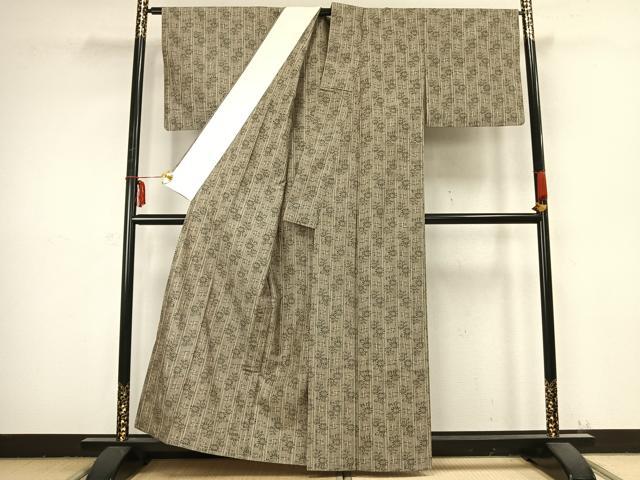 平和屋着物▽上質な紬 単衣 花間道 正絹 逸品 AABB2409fy