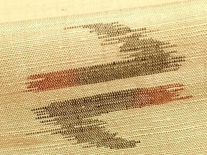 平和屋着物▽上質な紬 単衣 絣柄 正絹 逸品 AABB2412fy