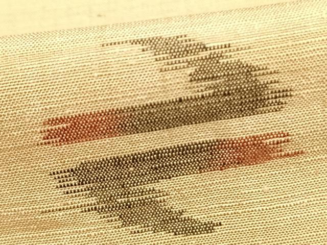 平和屋着物▽上質な紬 単衣 絣柄 正絹 逸品 AABB2412fy