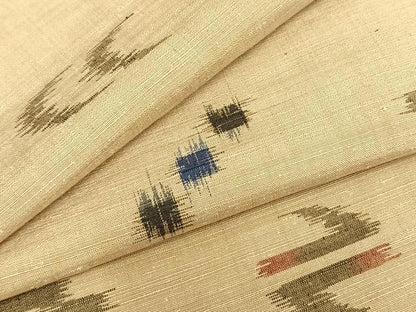 平和屋着物▽上質な紬 単衣 絣柄 正絹 逸品 AABB2412fy