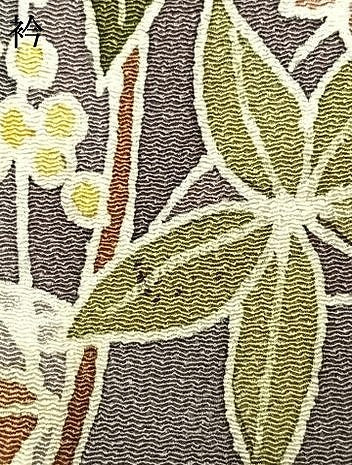 平和屋着物▽上質な小紋 単衣 枝花文 鬼しぼ縮緬 正絹 逸品 AABB2413fy