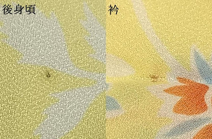 平和屋着物▽小紋　単衣　草花文　洗える着物　AABB2419fy