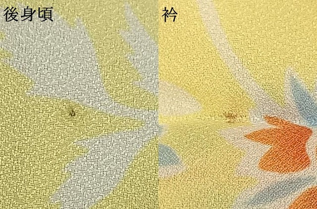平和屋着物▽小紋　単衣　草花文　洗える着物　AABB2419fy