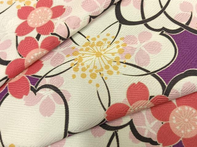 平和屋着物▽ R.KIKUCHIブランド 小紋 単衣 花づくし 洗える着物 AABB2423fy