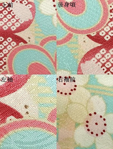平和屋着物▽ R.KIKUCHIブランド 小紋 単衣 舞花文 洗える着物 AABB2428fy