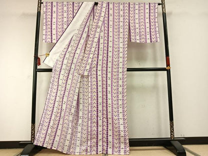 平和屋着物▽小紋 単衣 間道 洗える着物 AABB2430fy
