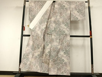 平和屋着物▽本場大島紬 単衣 樹林文 正絹 逸品 AABB2440fy
