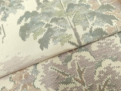 平和屋着物▽本場大島紬 単衣 樹林文 正絹 逸品 AABB2440fy