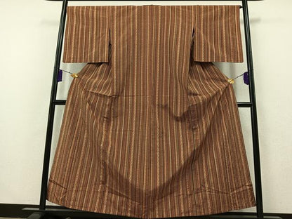 平和屋着物▽上質な紬 単衣 花間道 正絹 逸品 AABB2443jh