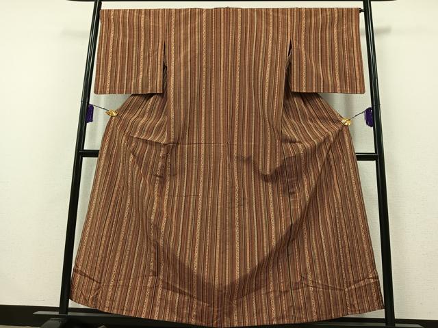 平和屋着物▽上質な紬 単衣 花間道 正絹 逸品 AABB2443jh