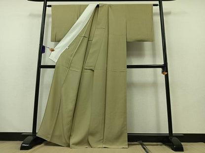 平和屋着物▽上質な小紋 単衣 縞 正絹 逸品 AABB2444jh