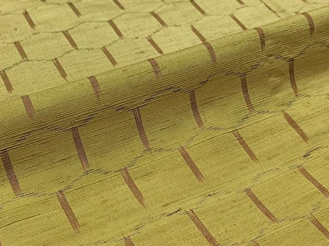平和屋着物▽上質な紬 単衣 亀甲文 正絹 逸品 AABB2445jh