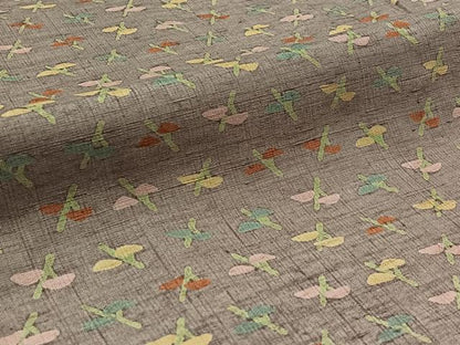 平和屋着物▽上質な紬 単衣 枝葉文 正絹 逸品 AABB2446jh
