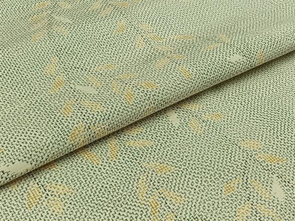 平和屋着物▽上質な紬 単衣 枝葉文 正絹 逸品 AABB2447jh