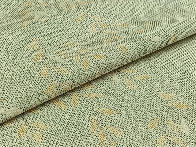 平和屋着物▽上質な紬 単衣 枝葉文 正絹 逸品 AABB2447jh