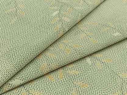 平和屋着物▽上質な紬 単衣 枝葉文 正絹 逸品 AABB2447jh