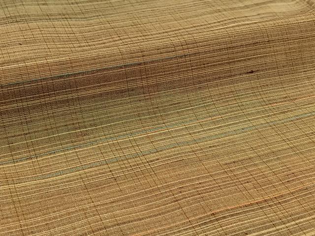平和屋着物▽上質な紬 単衣 横段文 正絹 逸品 AABB2448jh