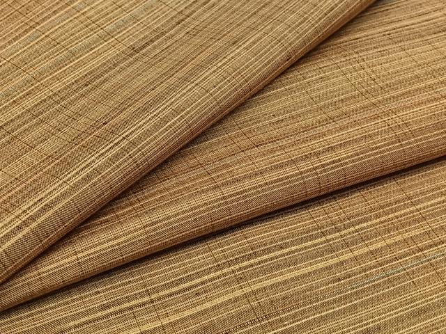 平和屋着物▽上質な紬 単衣 横段文 正絹 逸品 AABB2448jh